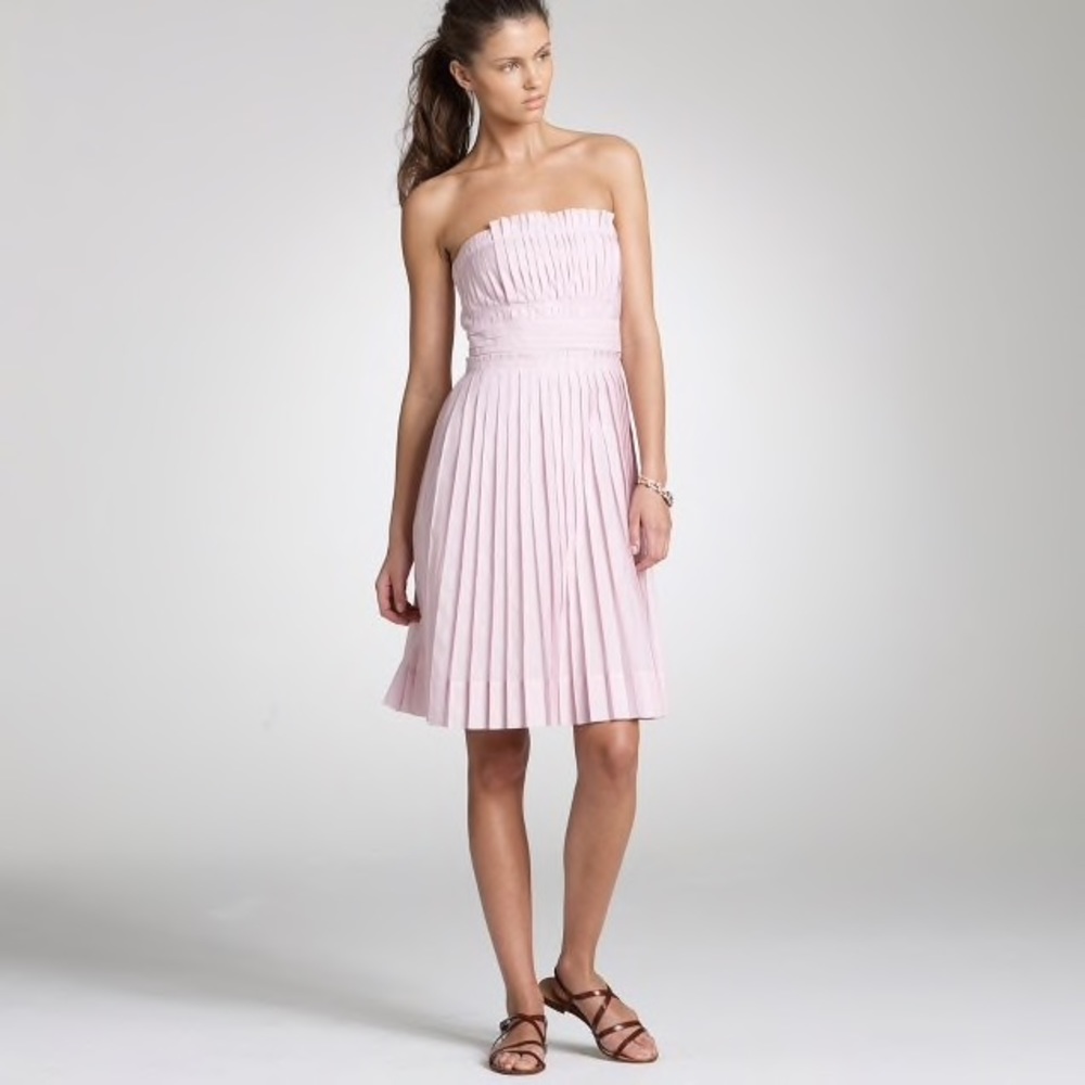 J Crew Cotton Organdy Galette Dress blush pink